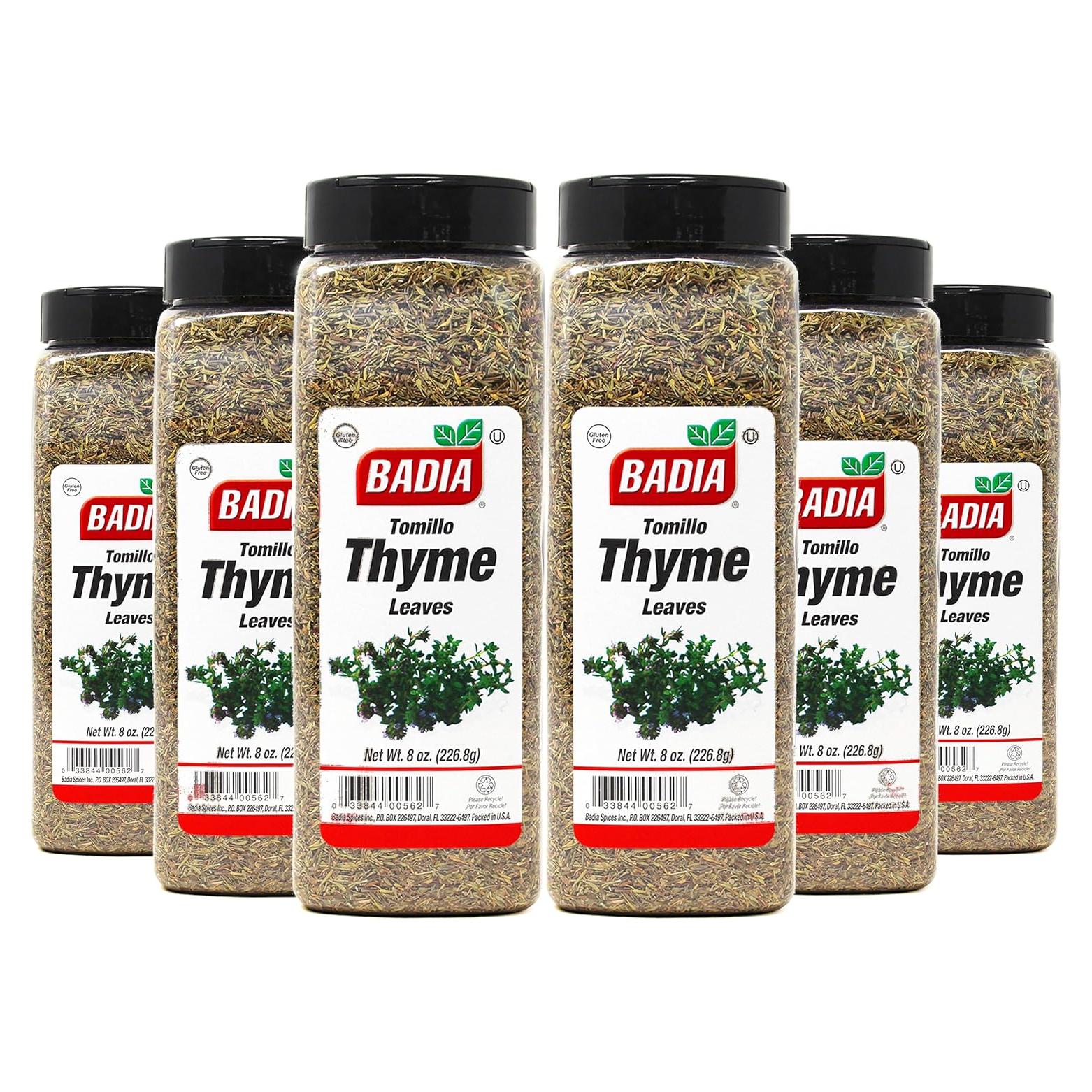 Hojas de Tomillo Secas Badia 226.8g - Paquete de 6