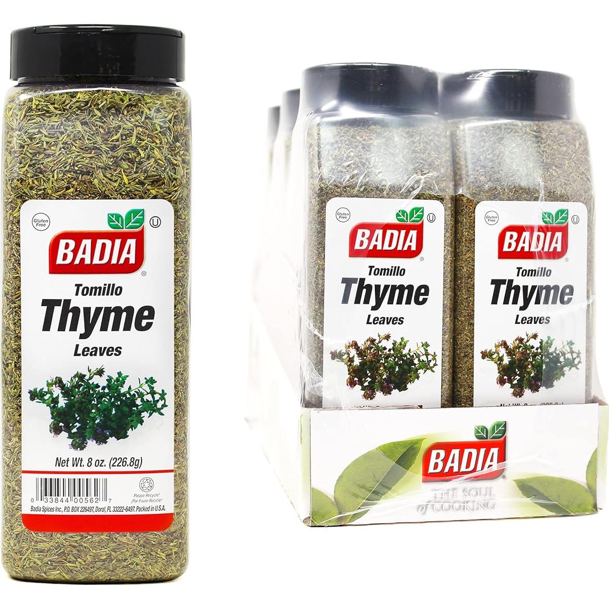 Hojas de Tomillo Secas Badia 226.8g - Paquete de 6