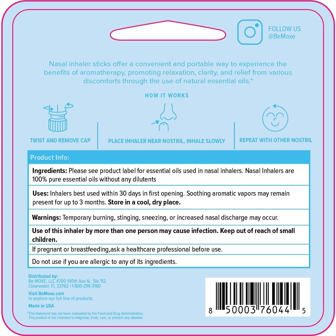 Inhalador Nasal de Aromaterapia MOXE Seabreeze 100% Natural