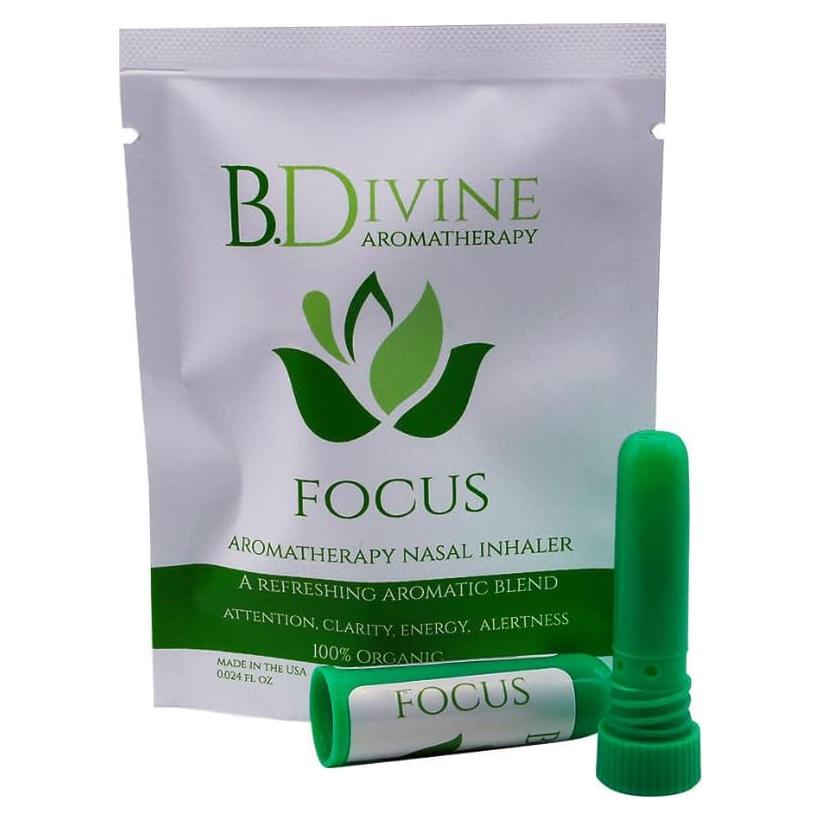 Inhalador de Aroma Natural B. Divine para Enfoque - Aceites Esenciales Orgánicos