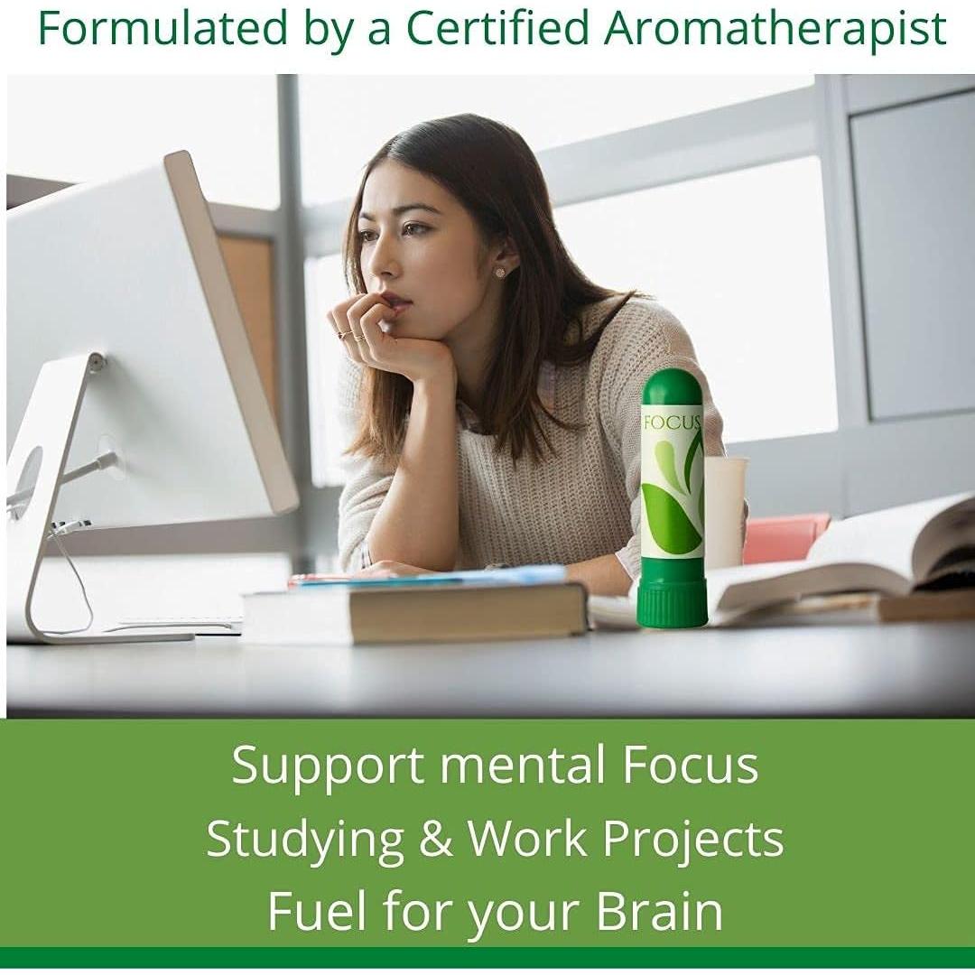 Inhalador de Aroma Natural B. Divine para Enfoque - Aceites Esenciales Orgánicos