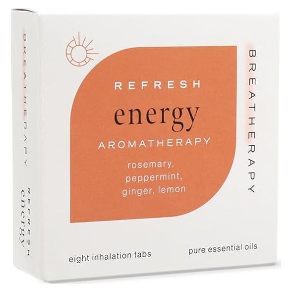 Parche de Aromaterapia Energía Breatherapy - Aceite Esencial Puro Romero y Menta - Paquete de 8