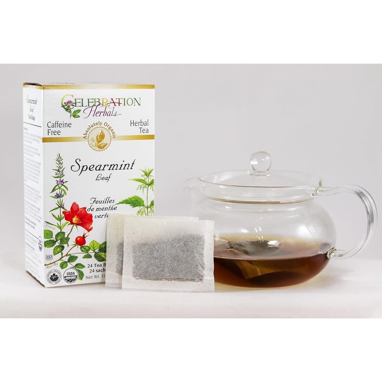 Hojas de Menta Verde Orgánica Celebration Herbals 24 Unidades