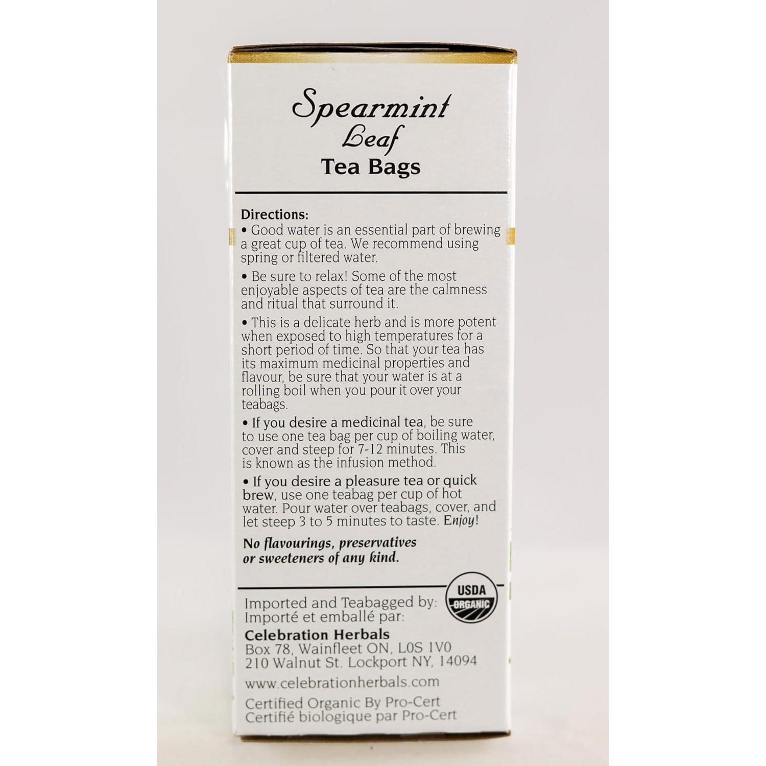 Hojas de Menta Verde Orgánica Celebration Herbals 24 Unidades