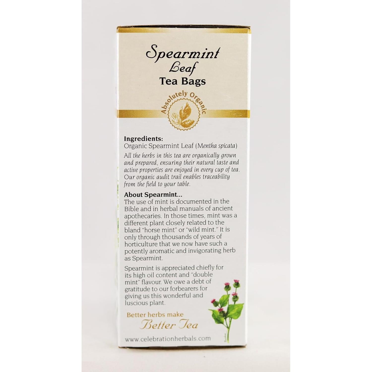 Hojas de Menta Verde Orgánica Celebration Herbals 24 Unidades