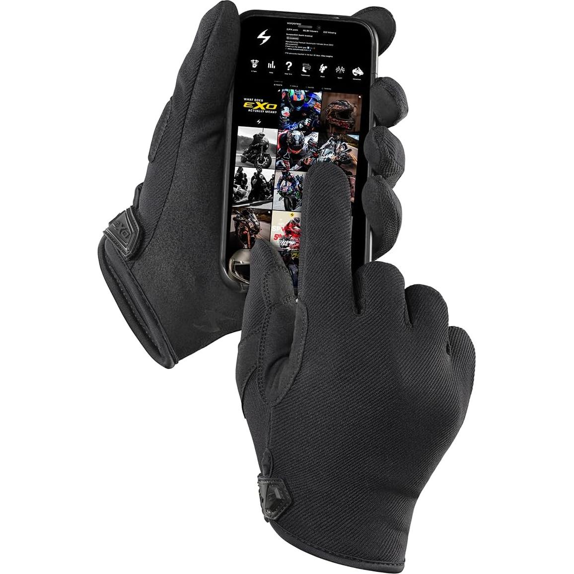 Guantes Moto-Flex ScorpionEXO Táctiles 2X Grande Negros
