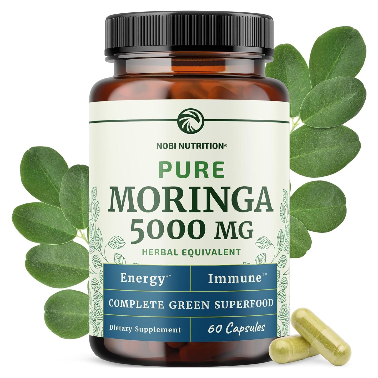 Cápsulas de Moringa Pura 5000mg Nobi Nutrition 60 Unidades