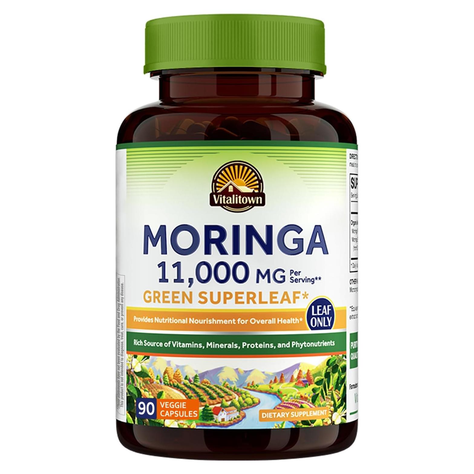 Cápsulas de Moringa Vitalitown 11g - 90 Cápsulas Puras