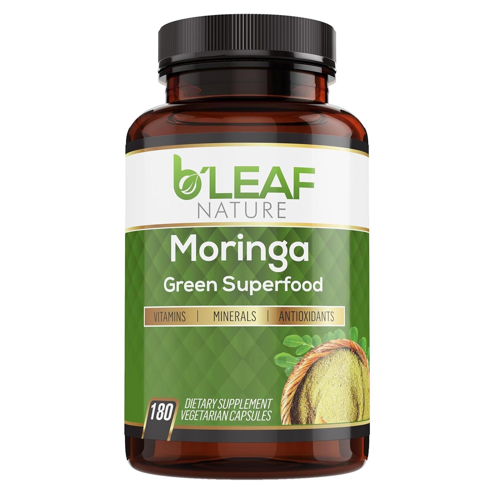 Cápsulas de Moringa Orgánica B'LEAF NATURE 1000mg 180 Unidades