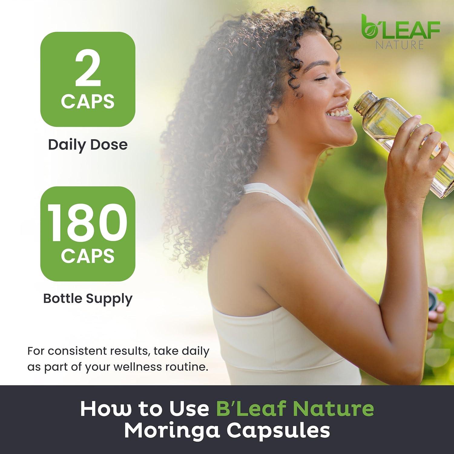 Cápsulas de Moringa Orgánica B'LEAF NATURE 1000mg 180 Unidades