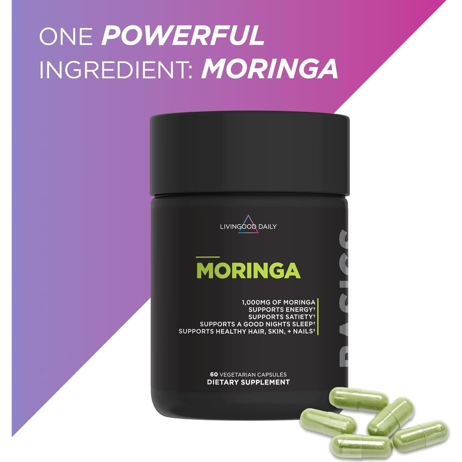 Cápsulas de Moringa Livingood Daily 1000 mg - 60 Unidades