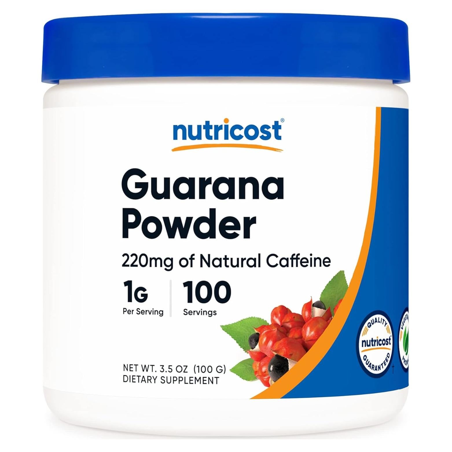 Nutricost Extracto de Guaraná en Polvo 100g - Suplemento Energizante