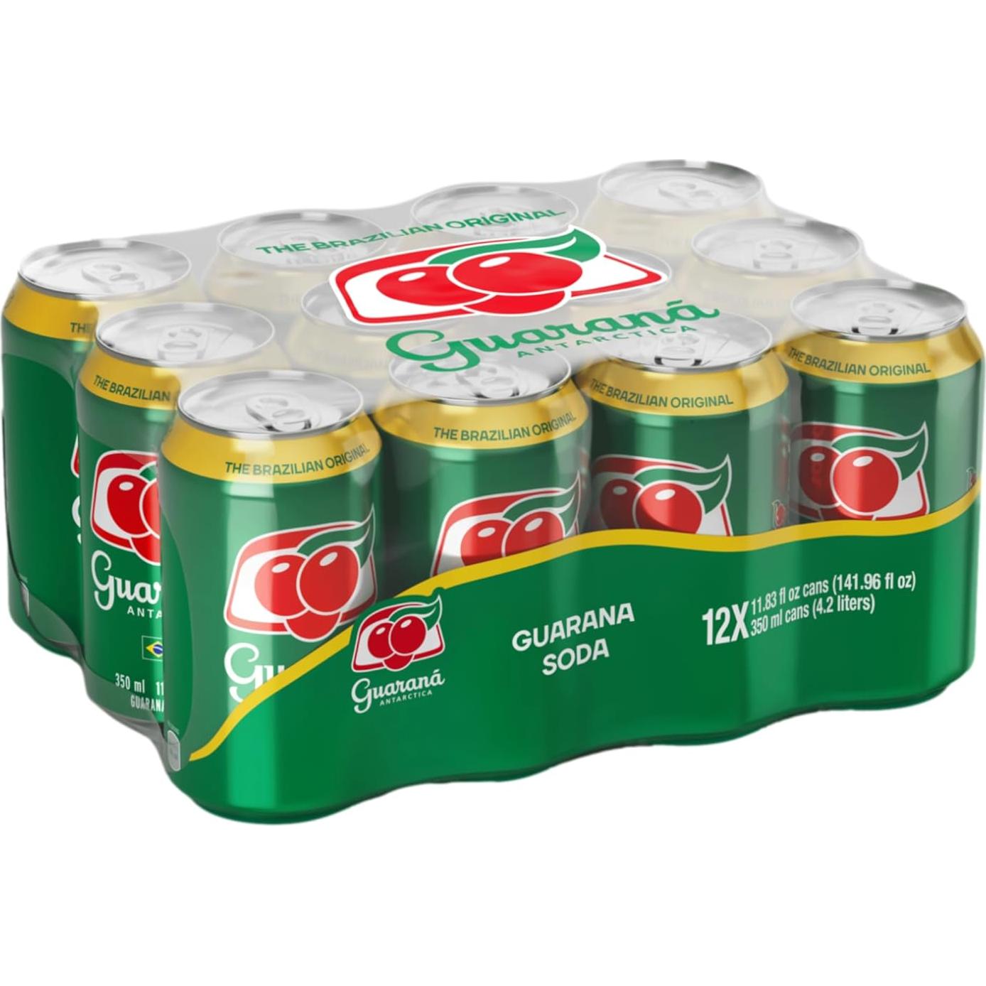 Soda Guaraná Antarctica Regular 350 ml - Paquete de 12 Latas