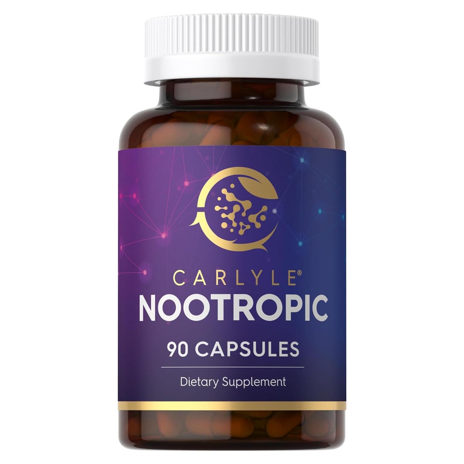 Suplemento Nootrópico Carlyle 90 Cápsulas B12 Guaraná Sin Gluten