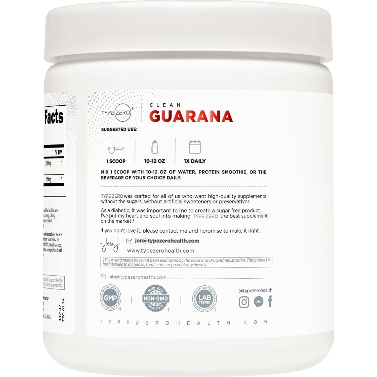 Mezcla de Bebida en Polvo Guaraná Type Zero 250g - 220mg Cafeína