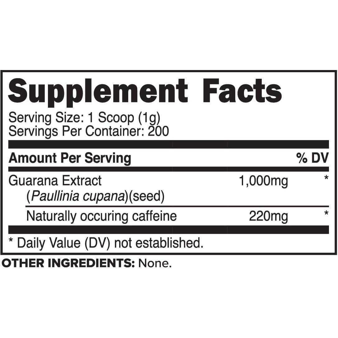 Polvo de Guaraná PrimaForce 200g - 220mg Cafeína Natural