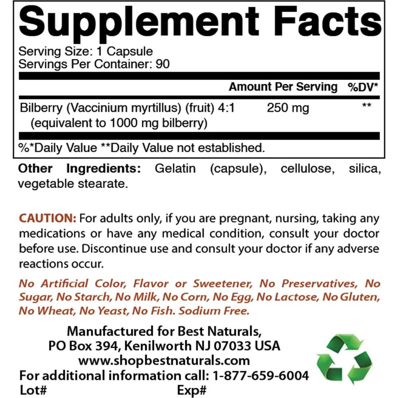 Suplemento Arándano 1000 mg Mejores Naturales 270 Cápsulas