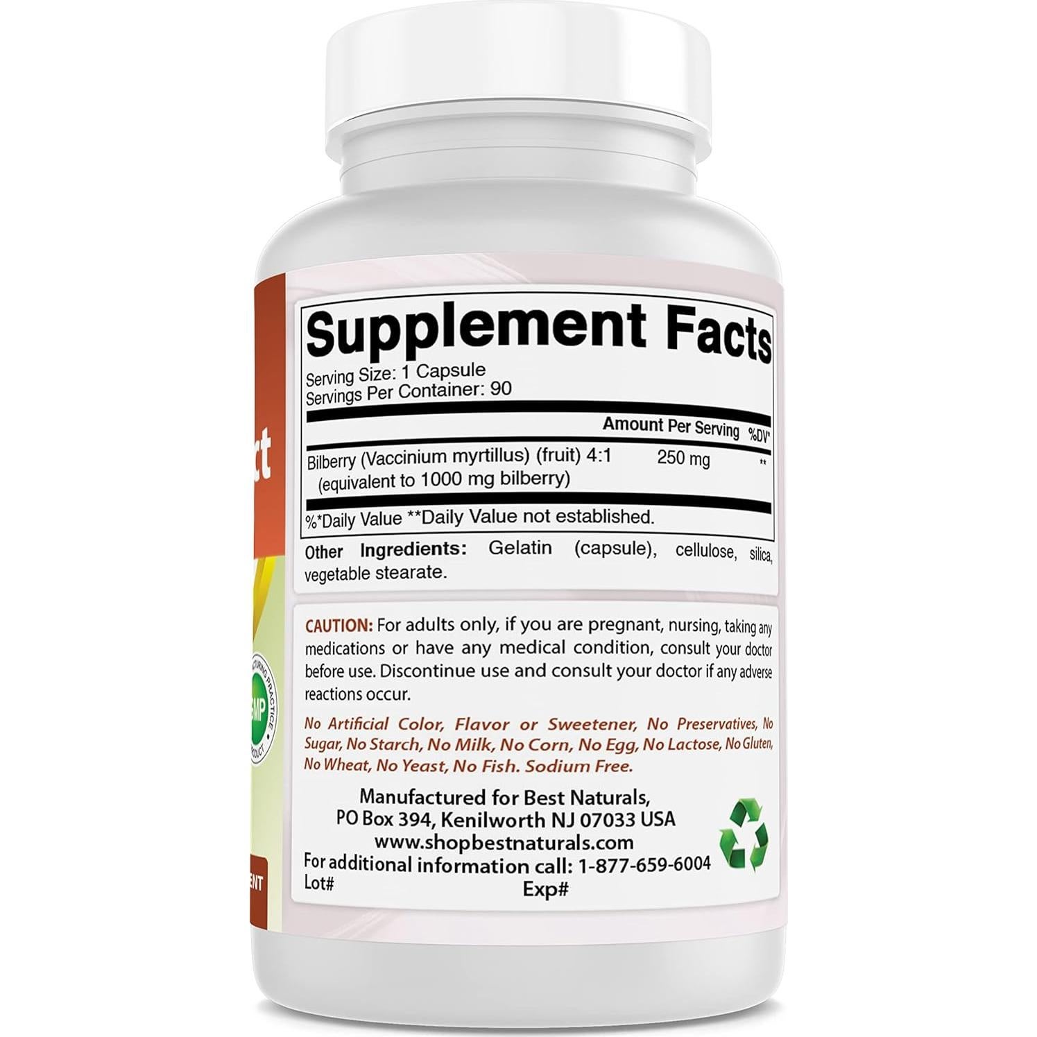 Suplemento Arándano 1000 mg Mejores Naturales 270 Cápsulas