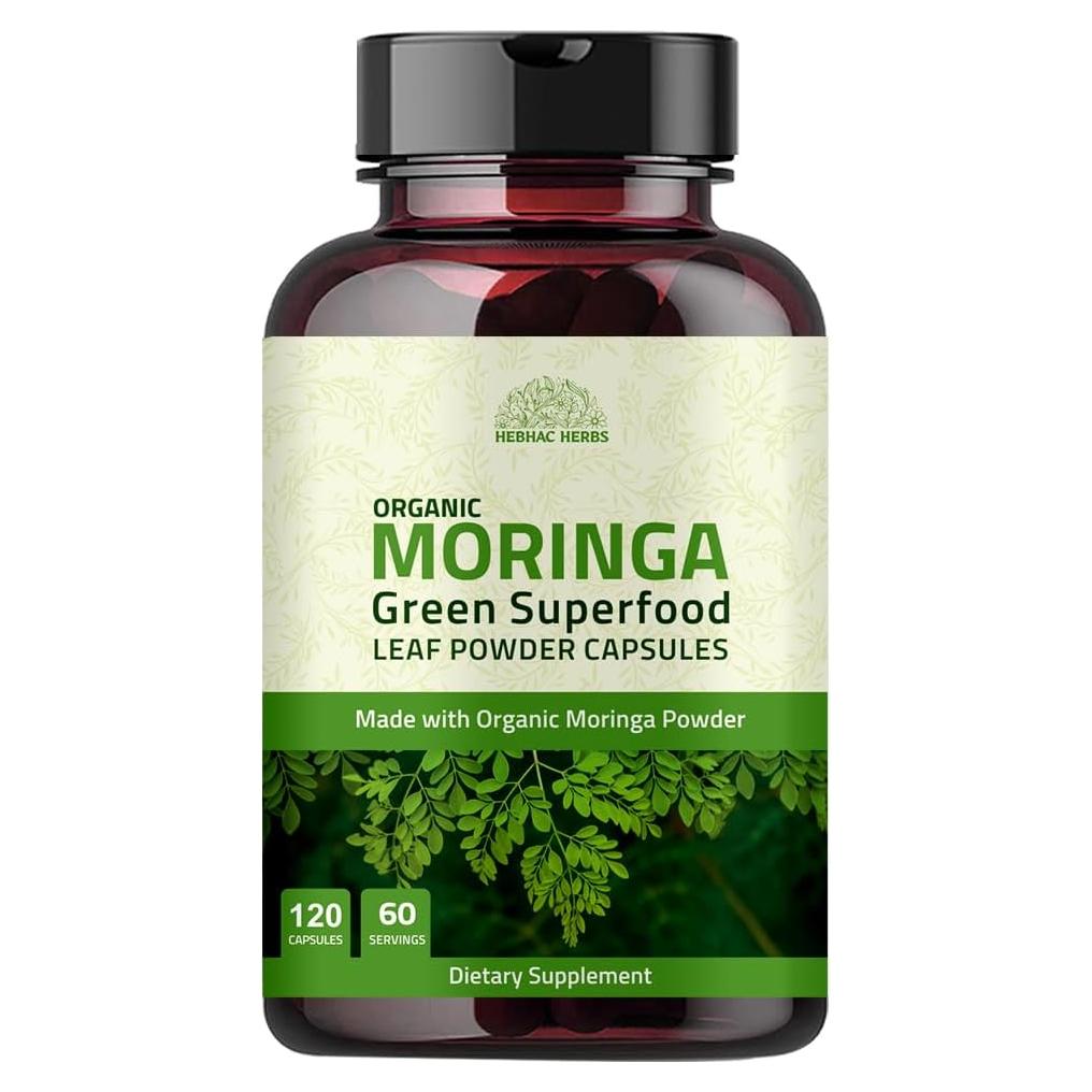 Cápsulas de Moringa Orgánica 120 Cápsulas 1000mg - Hebhac Herbs