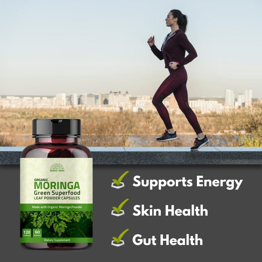 Cápsulas de Moringa Orgánica 120 Cápsulas 1000mg - Hebhac Herbs