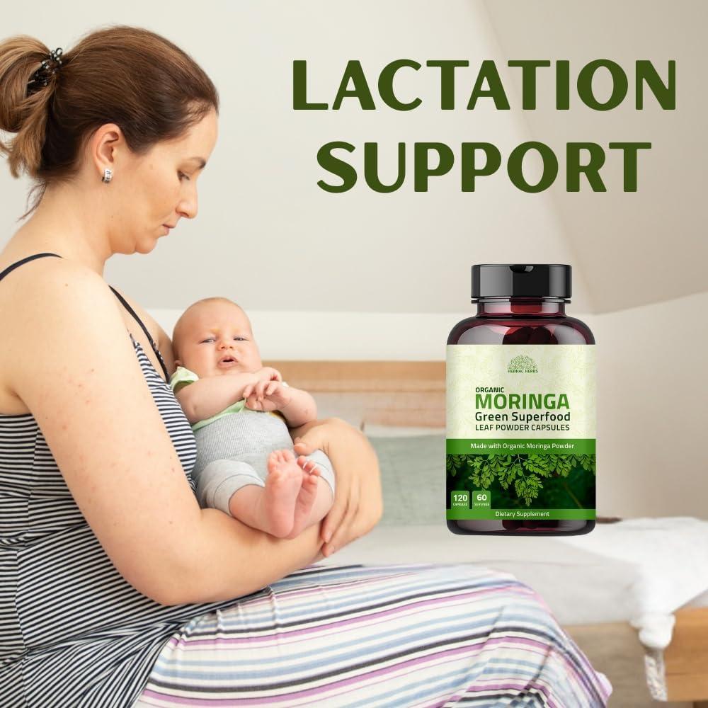 Cápsulas de Moringa Orgánica 120 Cápsulas 1000mg - Hebhac Herbs