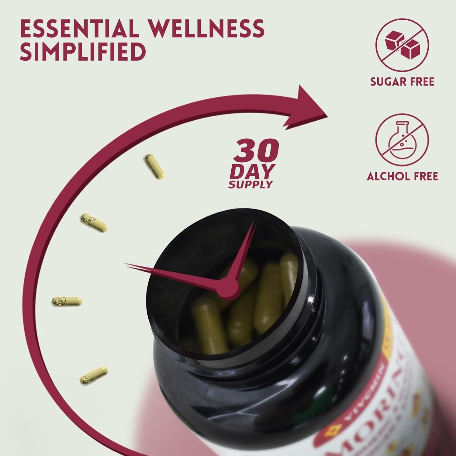 Cápsulas de Moringa 13 en 1 Vivcmin - Suplemento Herbal 120 Unidades