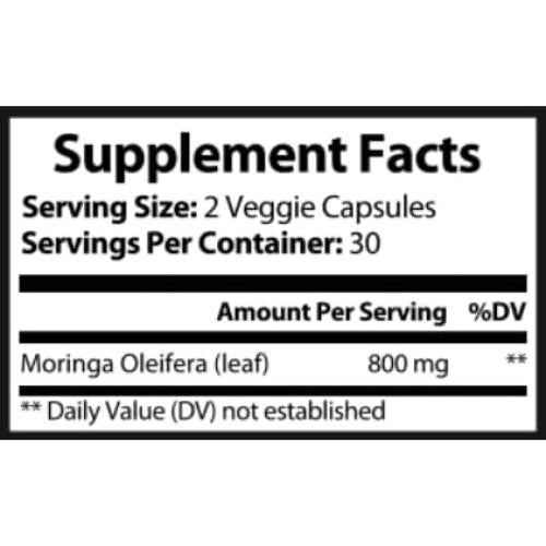 Cápsulas de Moringa Pura 800mg Right Health Nutra - 60 Unidades