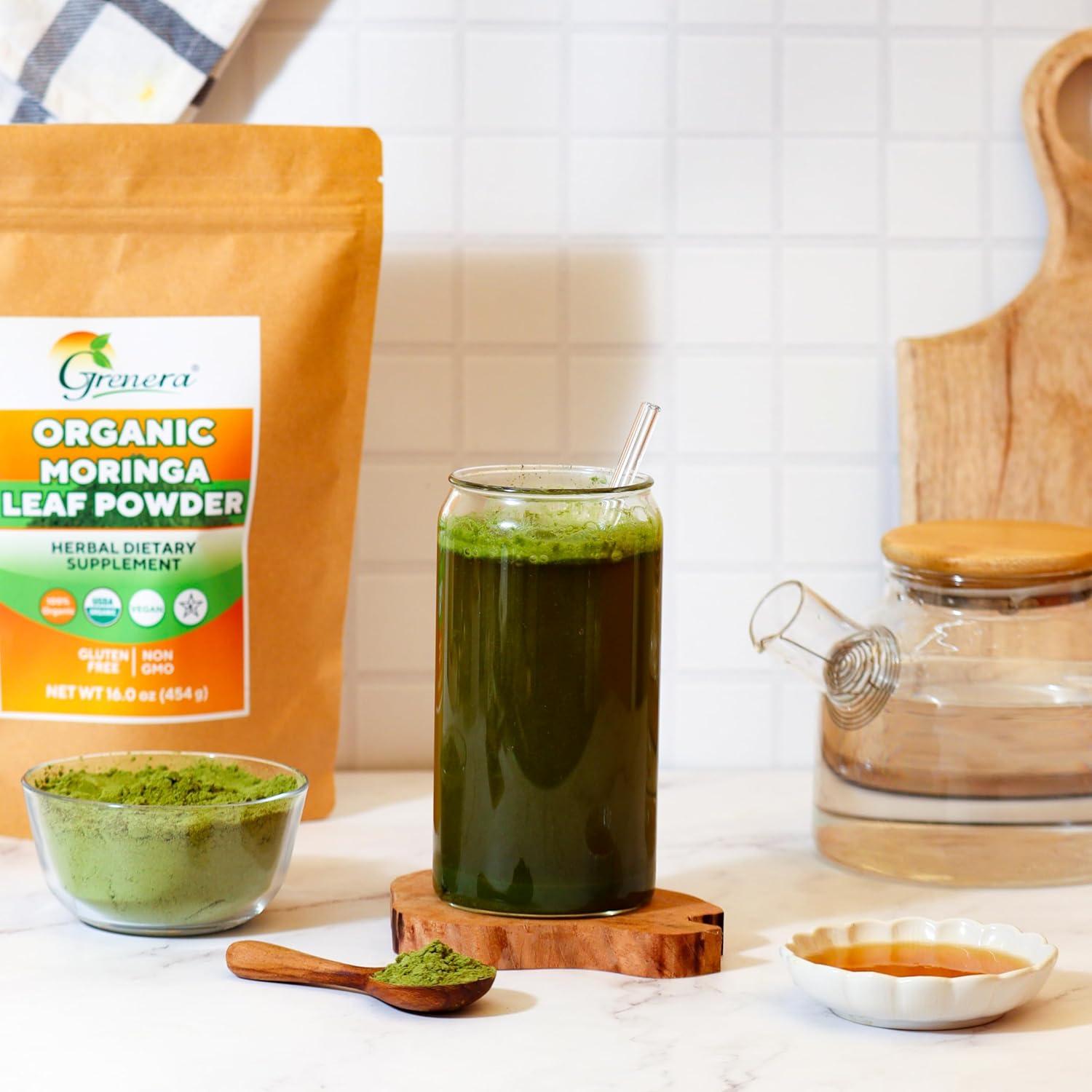 Polvo de Moringa Orgánico Grenera 1 kg - Sin Aditivos, Vegano