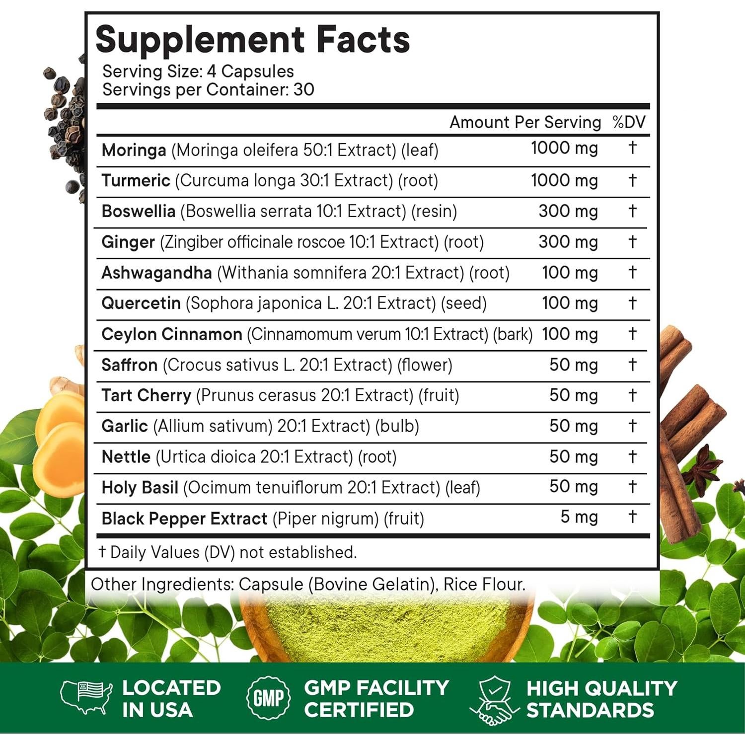 Suplemento Articular Superfood MD 240 Cápsulas Moringa Cúrcuma