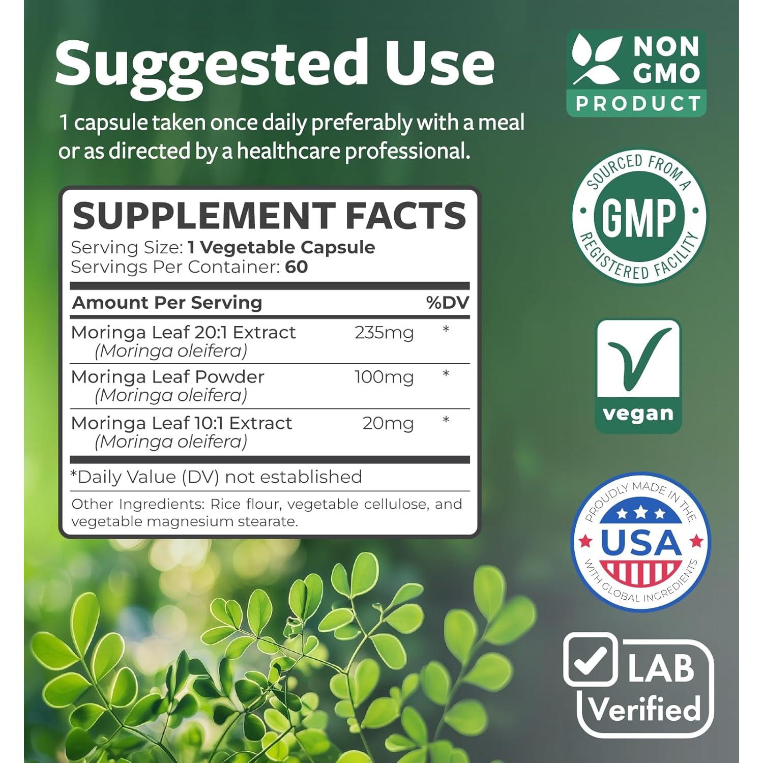 Cápsulas de Moringa Healths Harmony 5000mg 60 Unidades