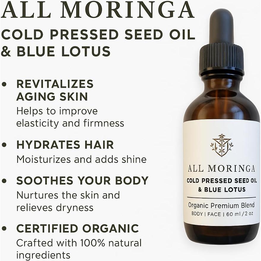 Aceite de Semilla de Moringa A M 60 ml - Facial y Capilar Premium