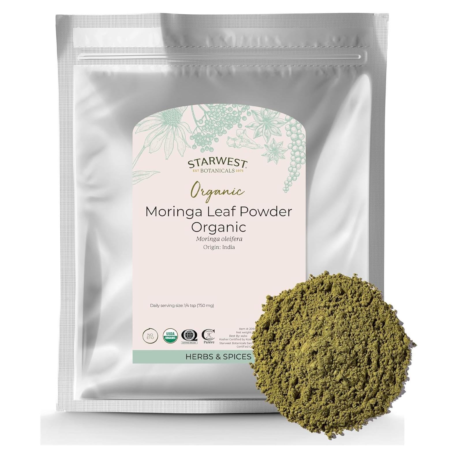 Polvo de Hoja de Moringa Orgánico Starwest Botanicals 454g