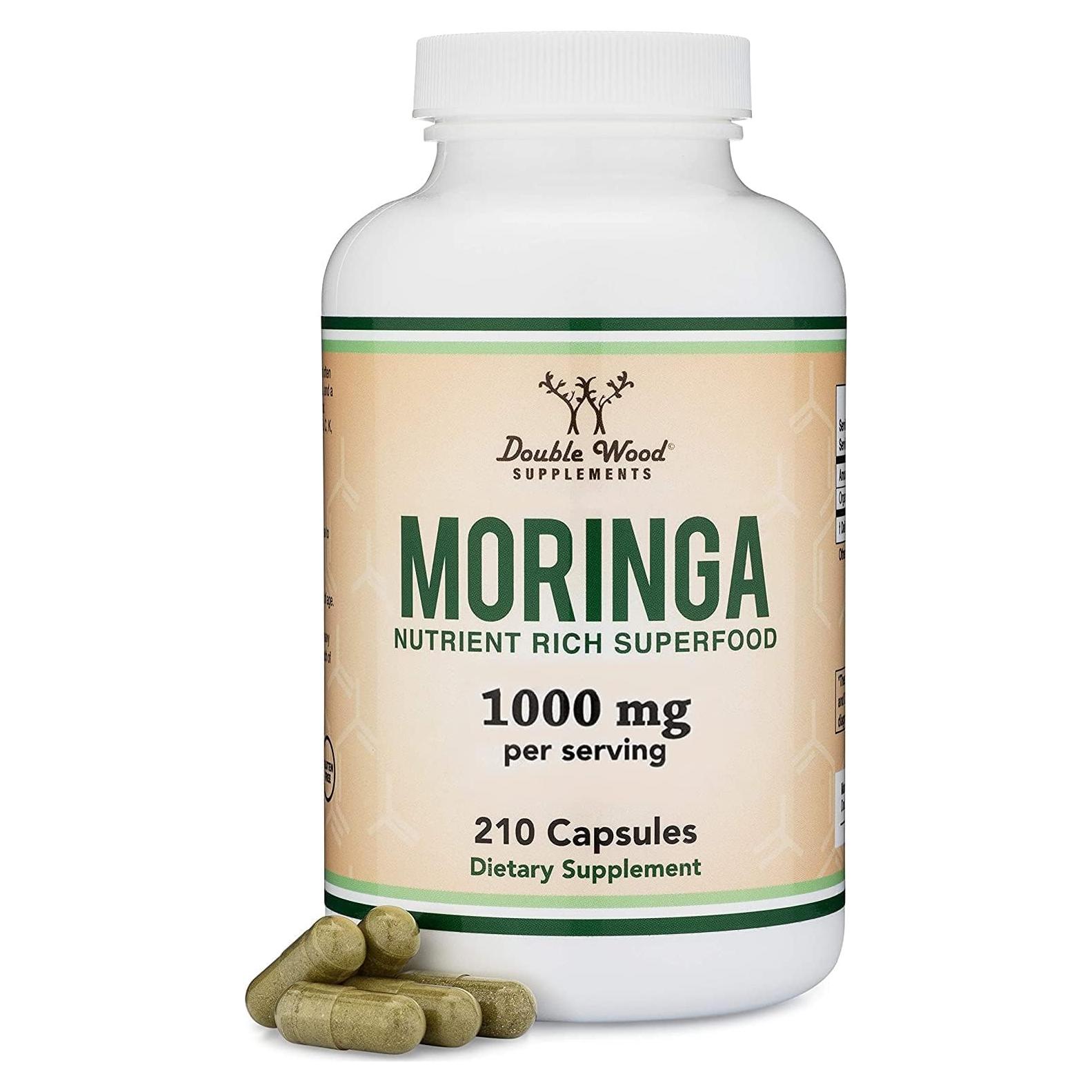 Cápsulas de Moringa Orgánica Double Wood 1000mg - 105 Veganas