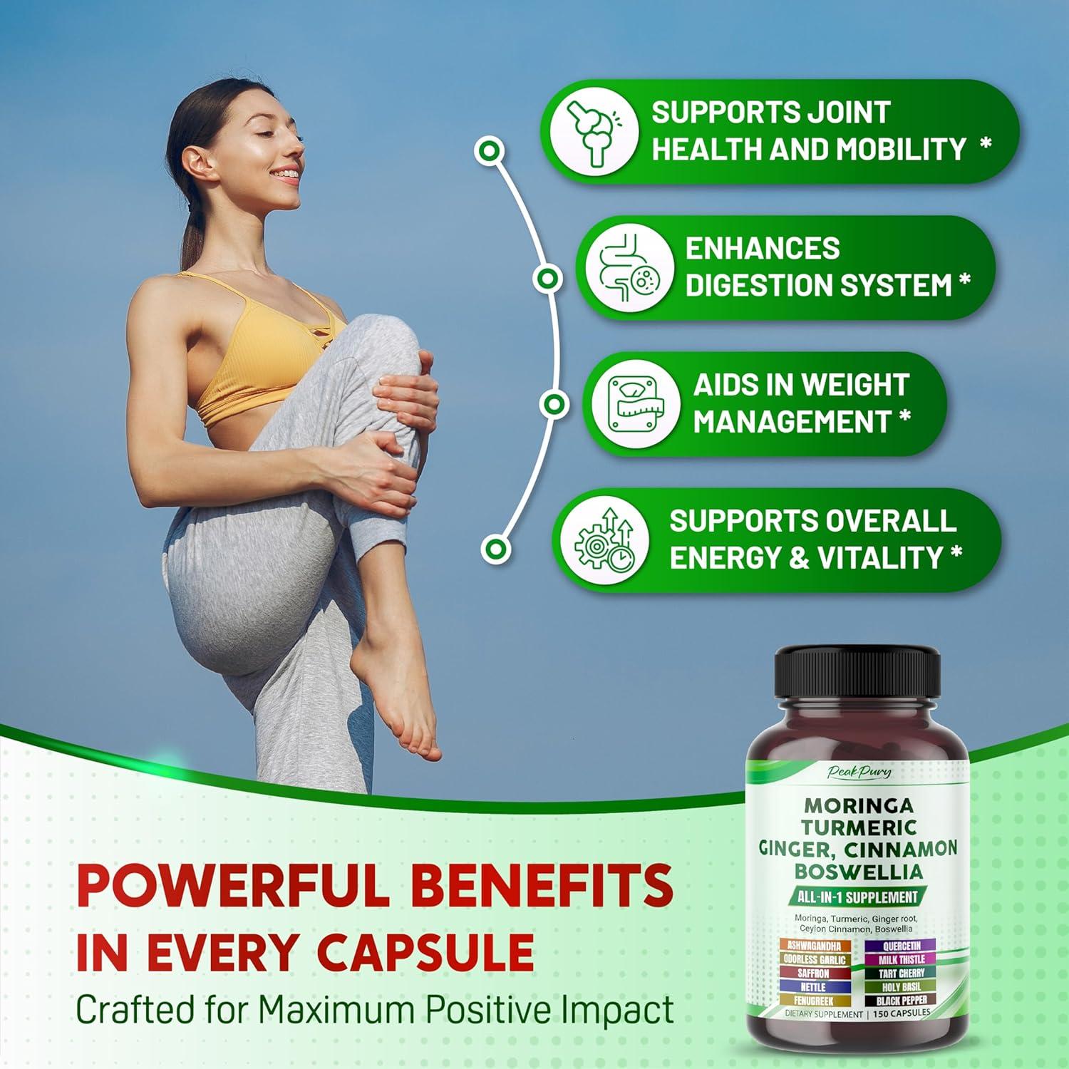 Suplemento de Moringa PeakPury 150 Cápsulas - Bienestar Articular