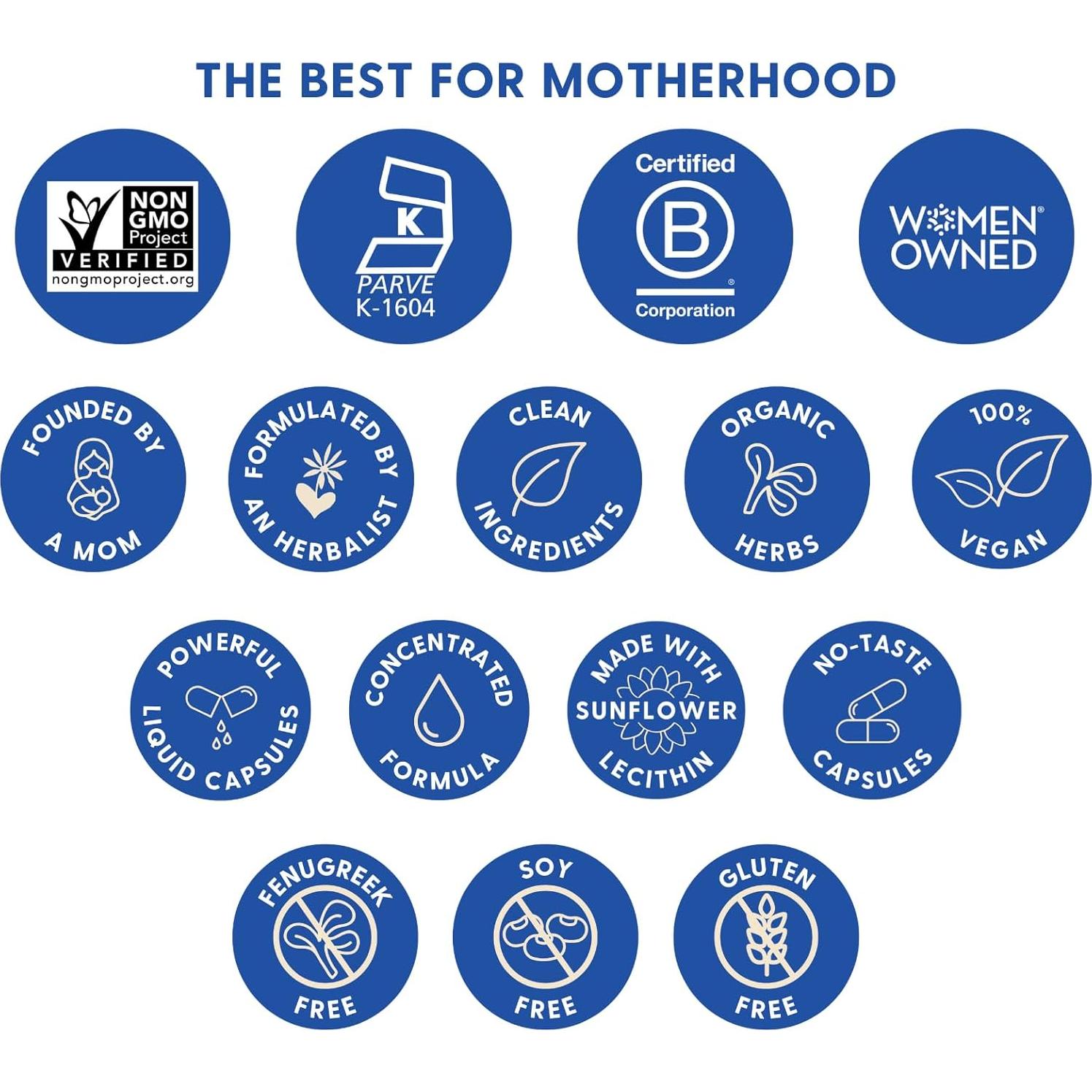 Suplemento de Lactancia Motherlove Moringa 240 Cápsulas Orgánicas