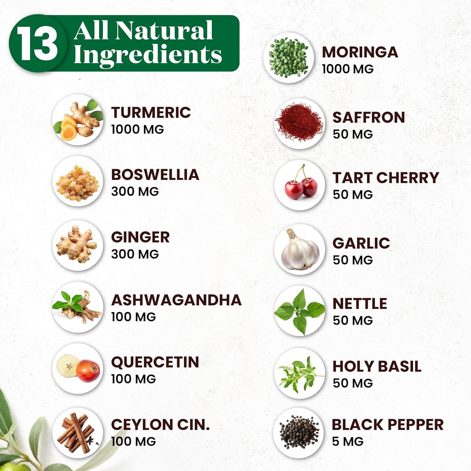 Suplemento de Moringa Superfood MD - 120 Cápsulas con Cúrcuma y Jengibre