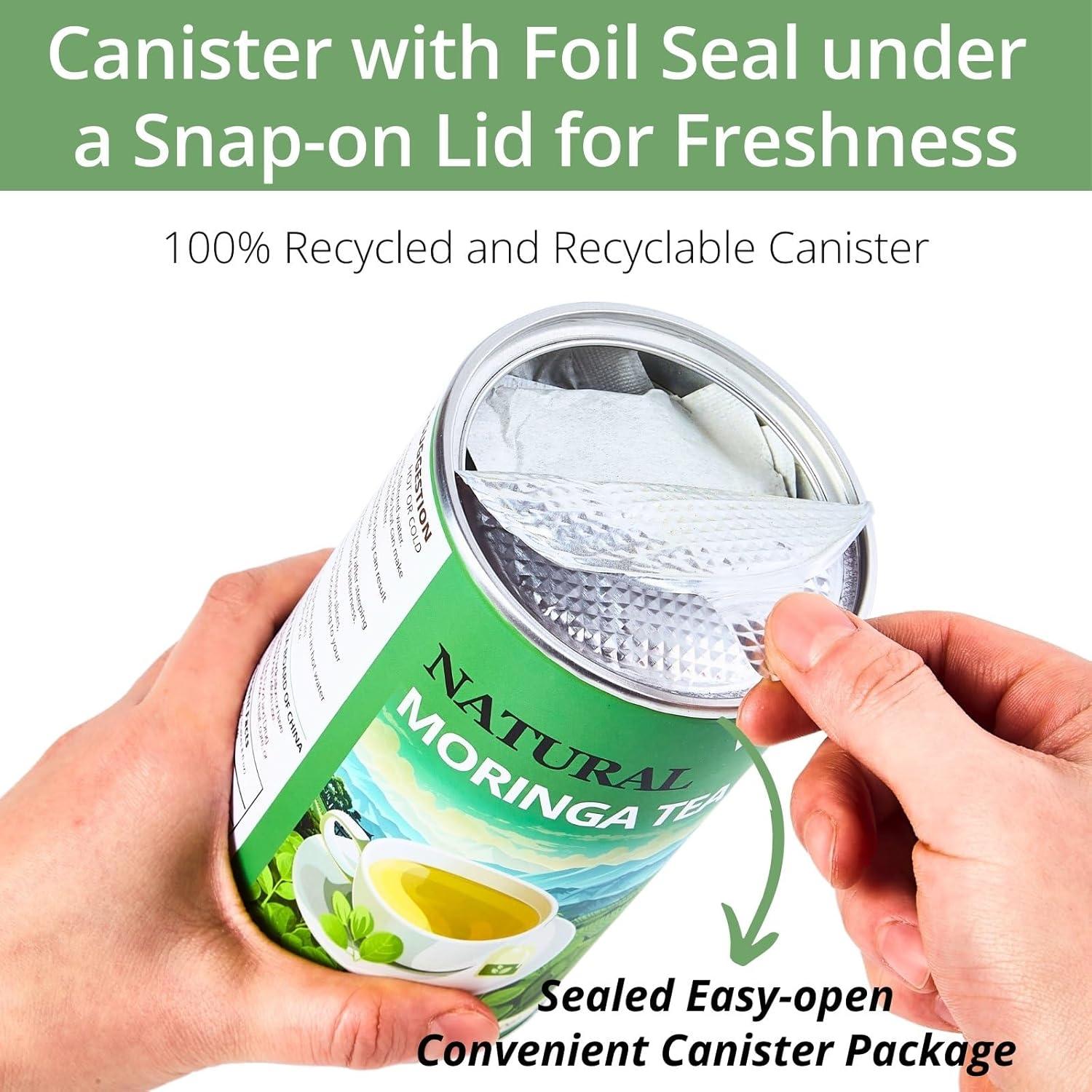 60 Bolsitas de Té de Moringa Natural VitalForest - Sin Cafeína