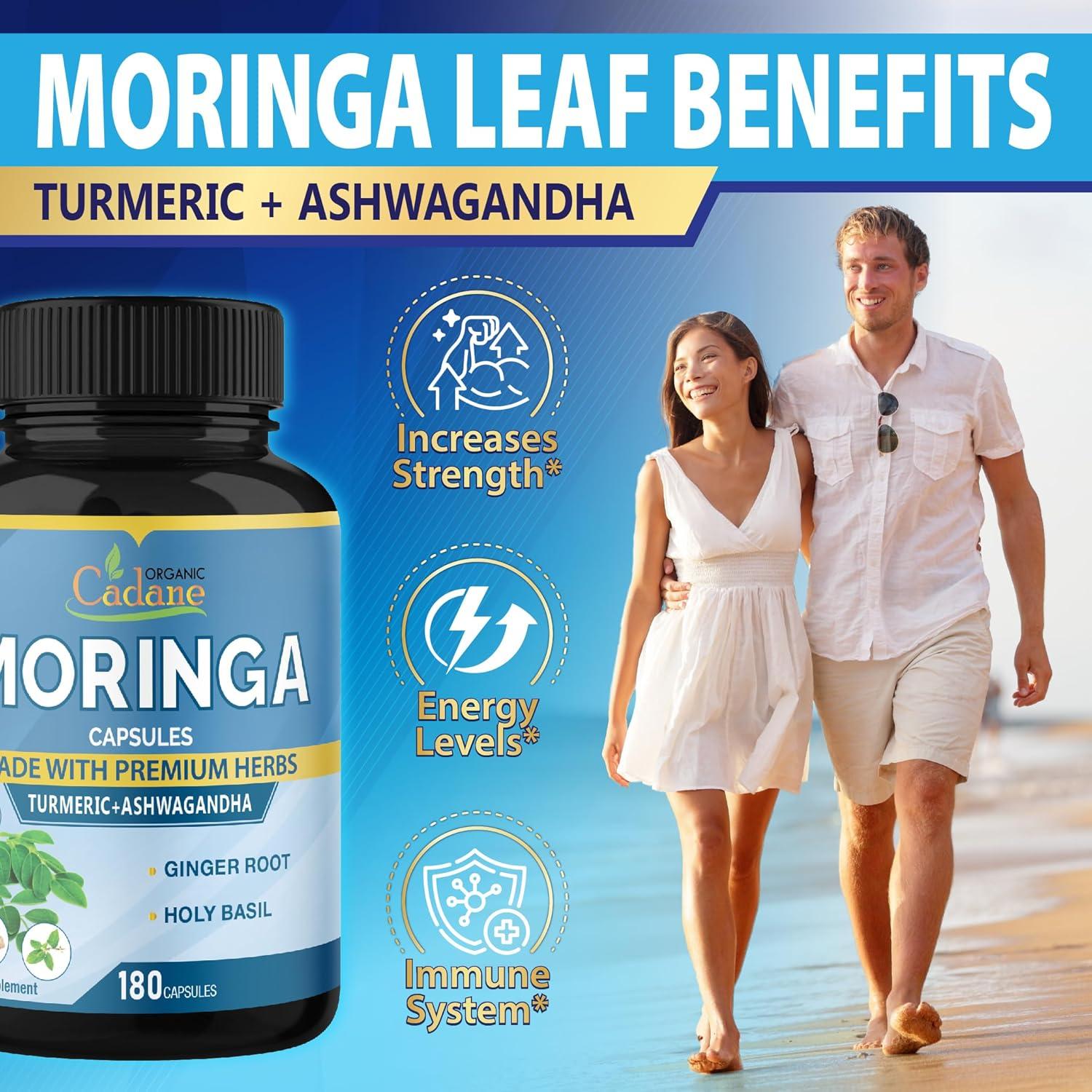 Cápsulas de Moringa Orgánica Cadane - 180 Cápsulas 6 Meses