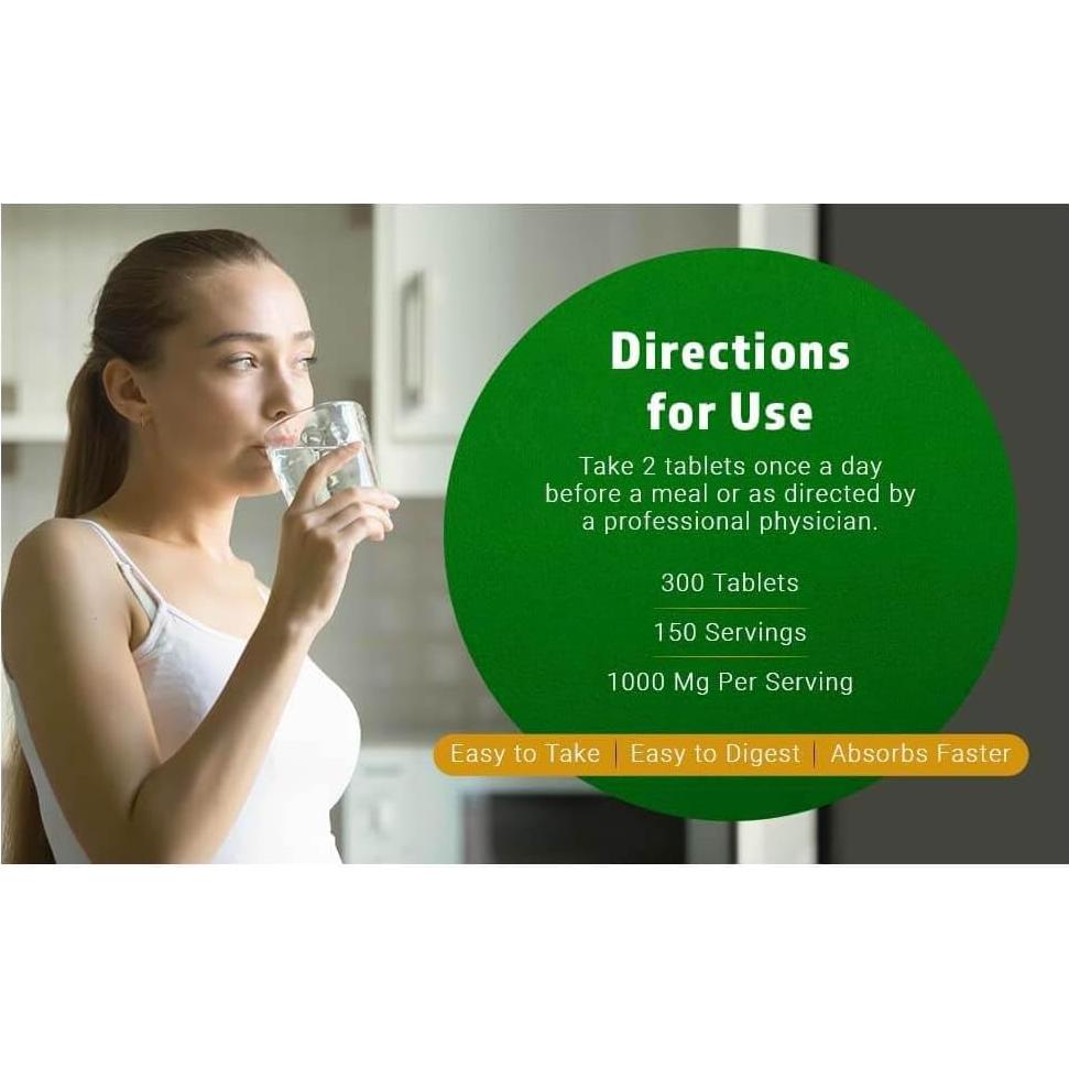 Cápsulas de Polvo de Hoja de Moringa Genius Nature - 300 Tabletas 1000 mg