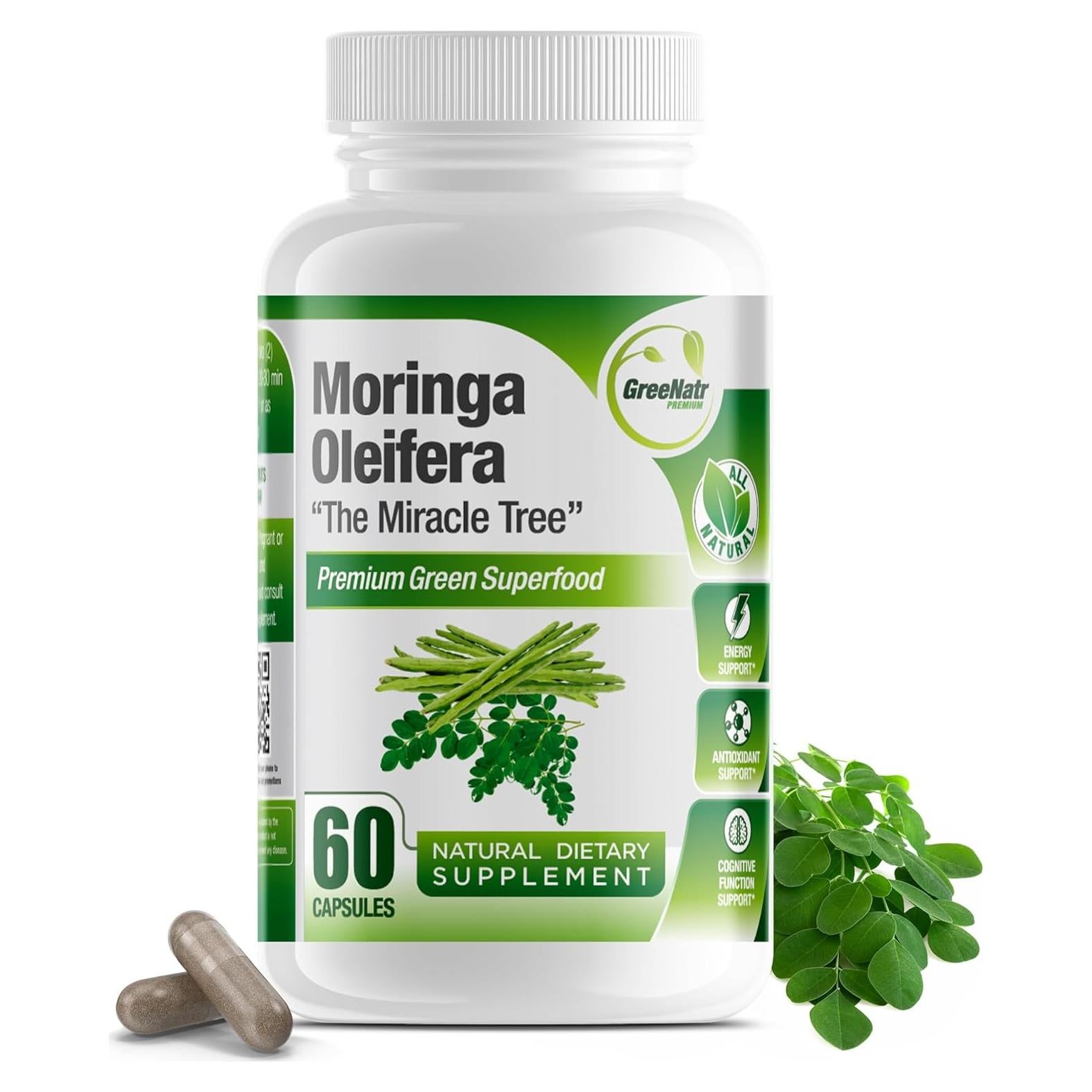 Cápsulas de Moringa Oleifera Pura Intelabs - 60 Unidades