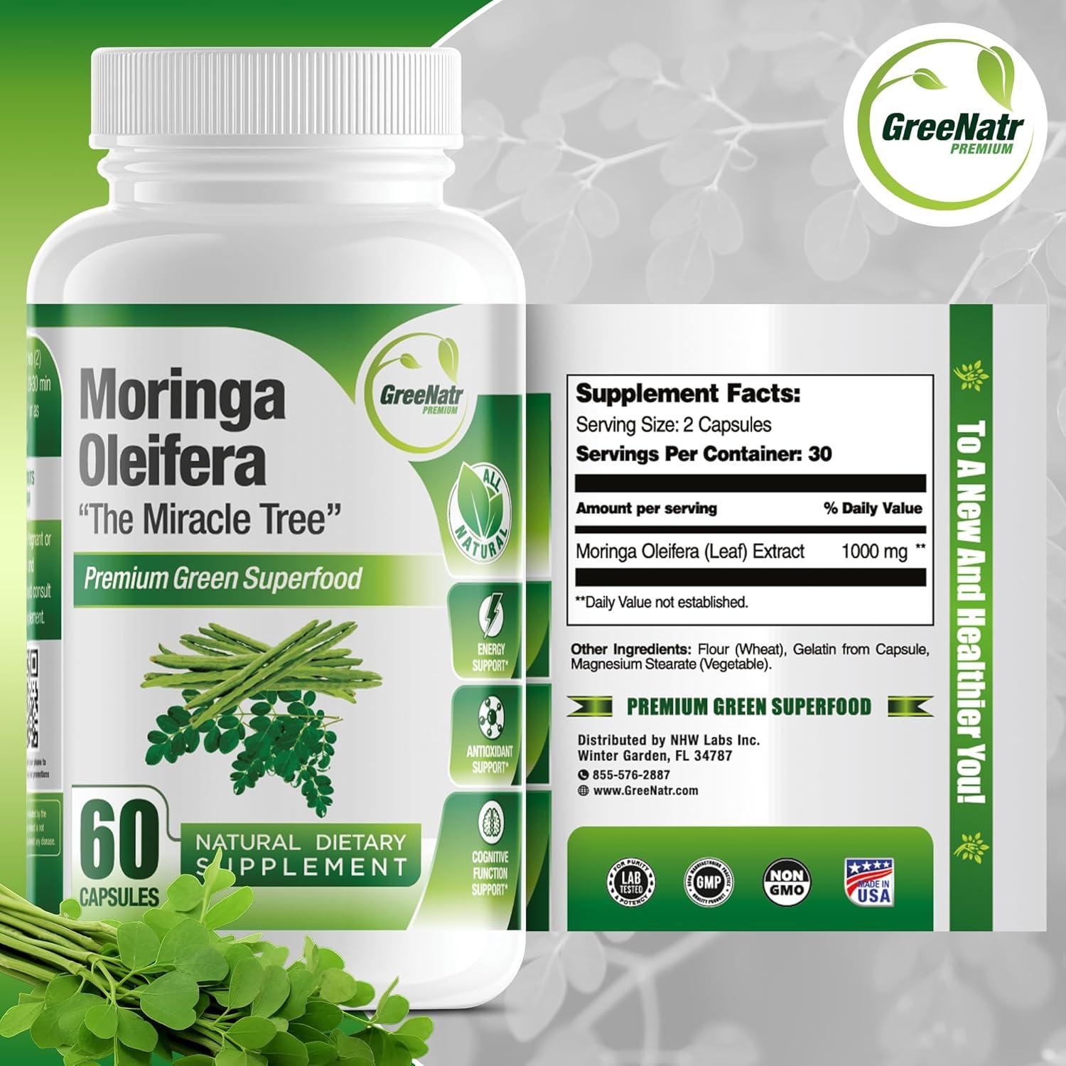 Cápsulas de Moringa Oleifera Pura Intelabs - 60 Unidades