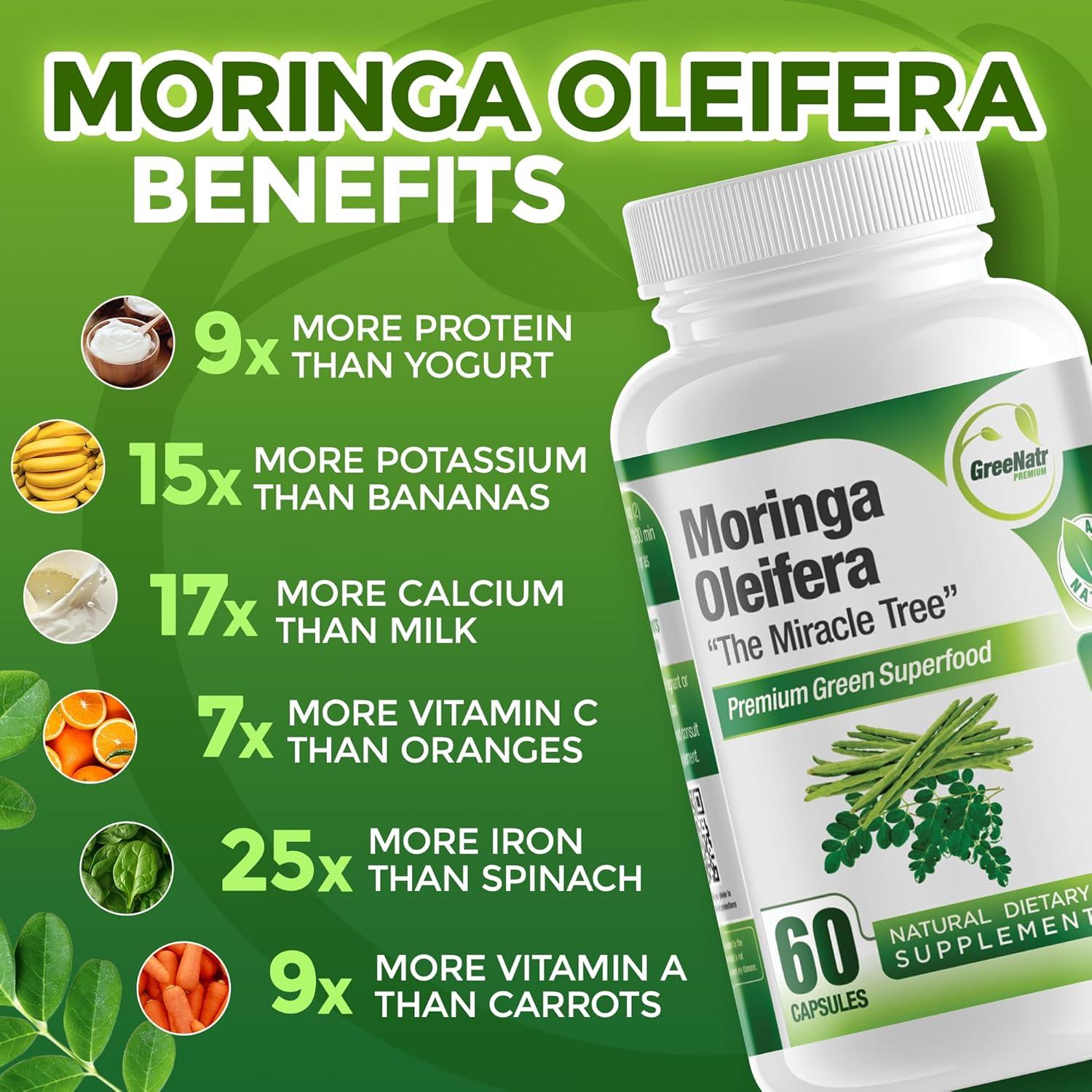 Cápsulas de Moringa Oleifera Pura Intelabs - 60 Unidades
