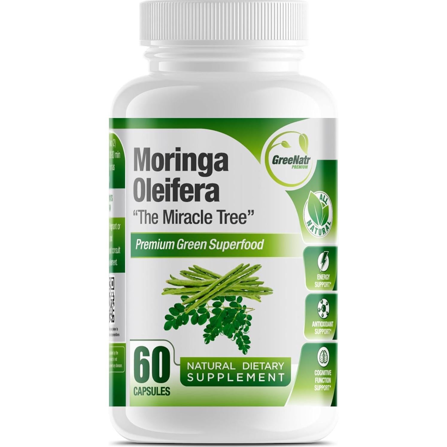 Cápsulas de Moringa Oleifera Pura Intelabs - 60 Unidades