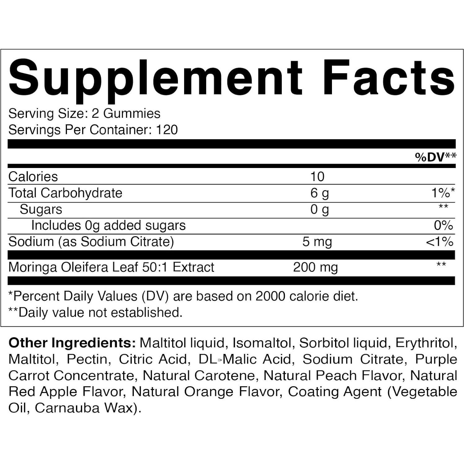 Gomitas de Moringa Vitamatic 200 mg Sin Azúcar 240 Unidades