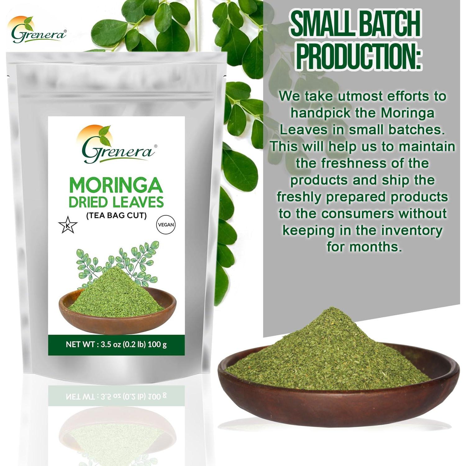 Hojas Secas de Moringa Orgánicas Grenera 100g - Sin Gluten