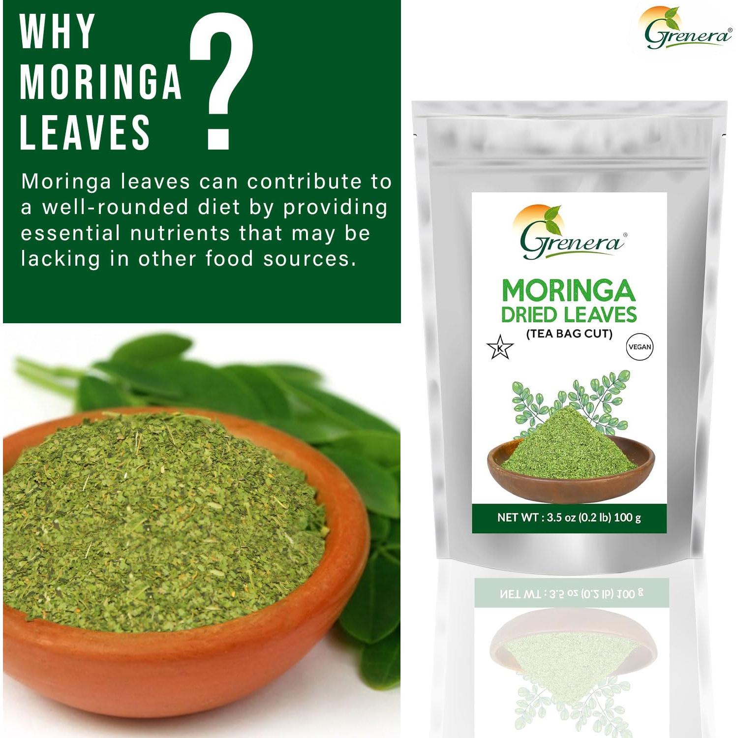 Hojas Secas de Moringa Orgánicas Grenera 100g - Sin Gluten
