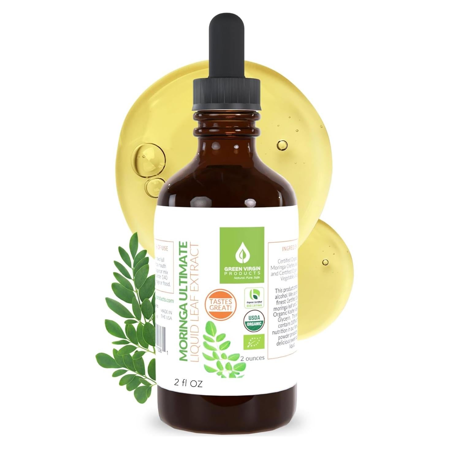 Extracto Líquido de Hoja de Moringa Virgen - 60 ml - Productos Verde Virgen