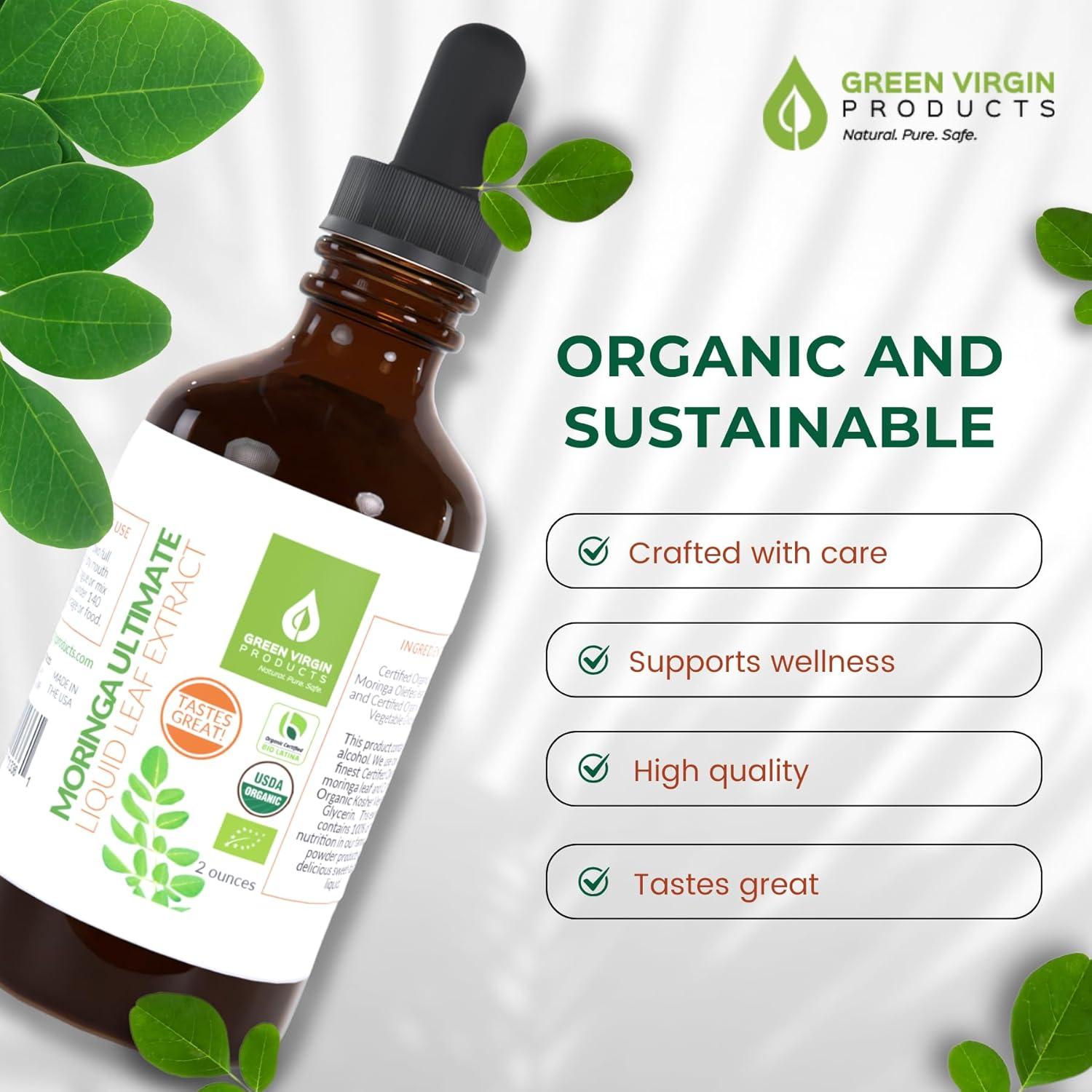 Extracto Líquido de Hoja de Moringa Virgen - 60 ml - Productos Verde Virgen