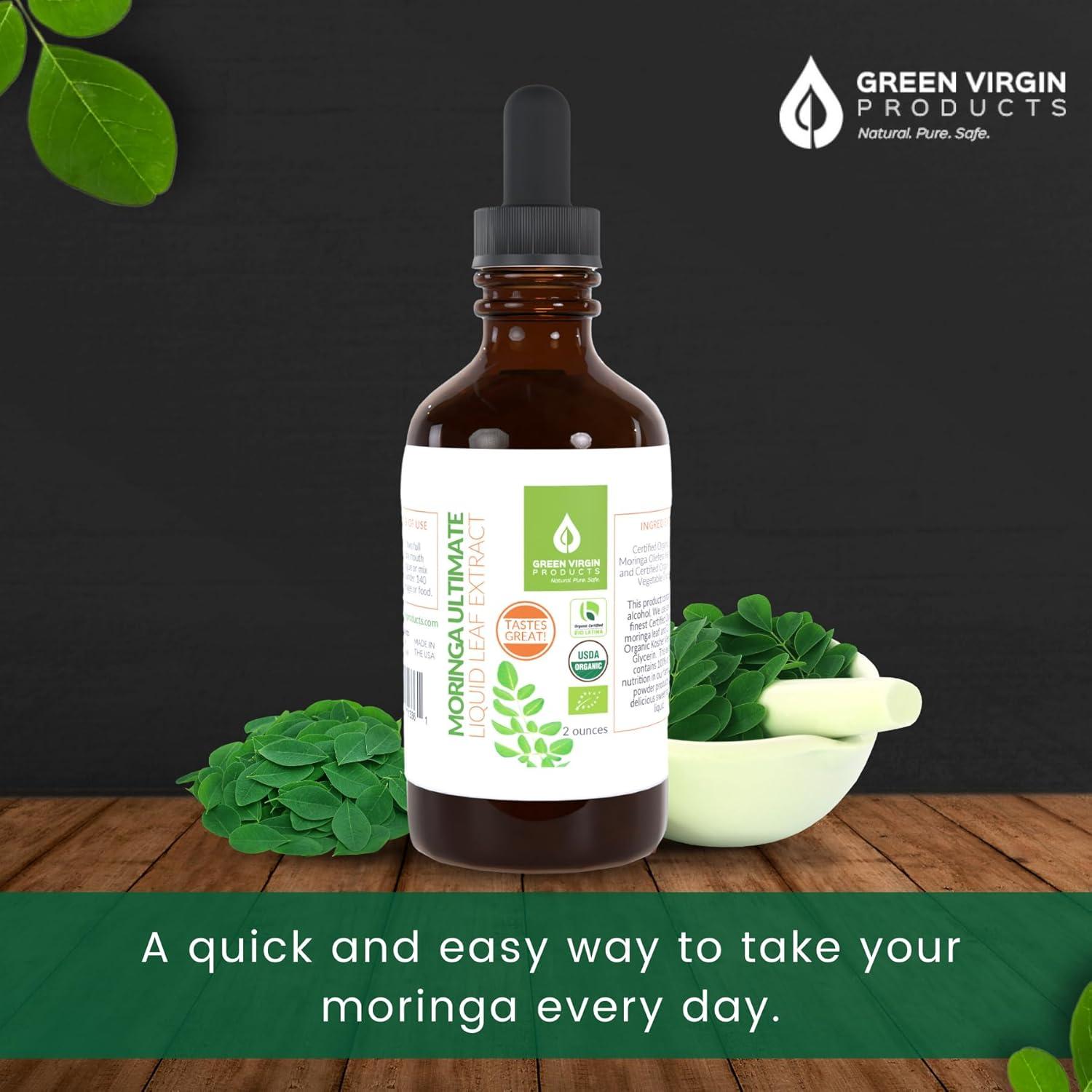 Extracto Líquido de Hoja de Moringa Virgen - 60 ml - Productos Verde Virgen