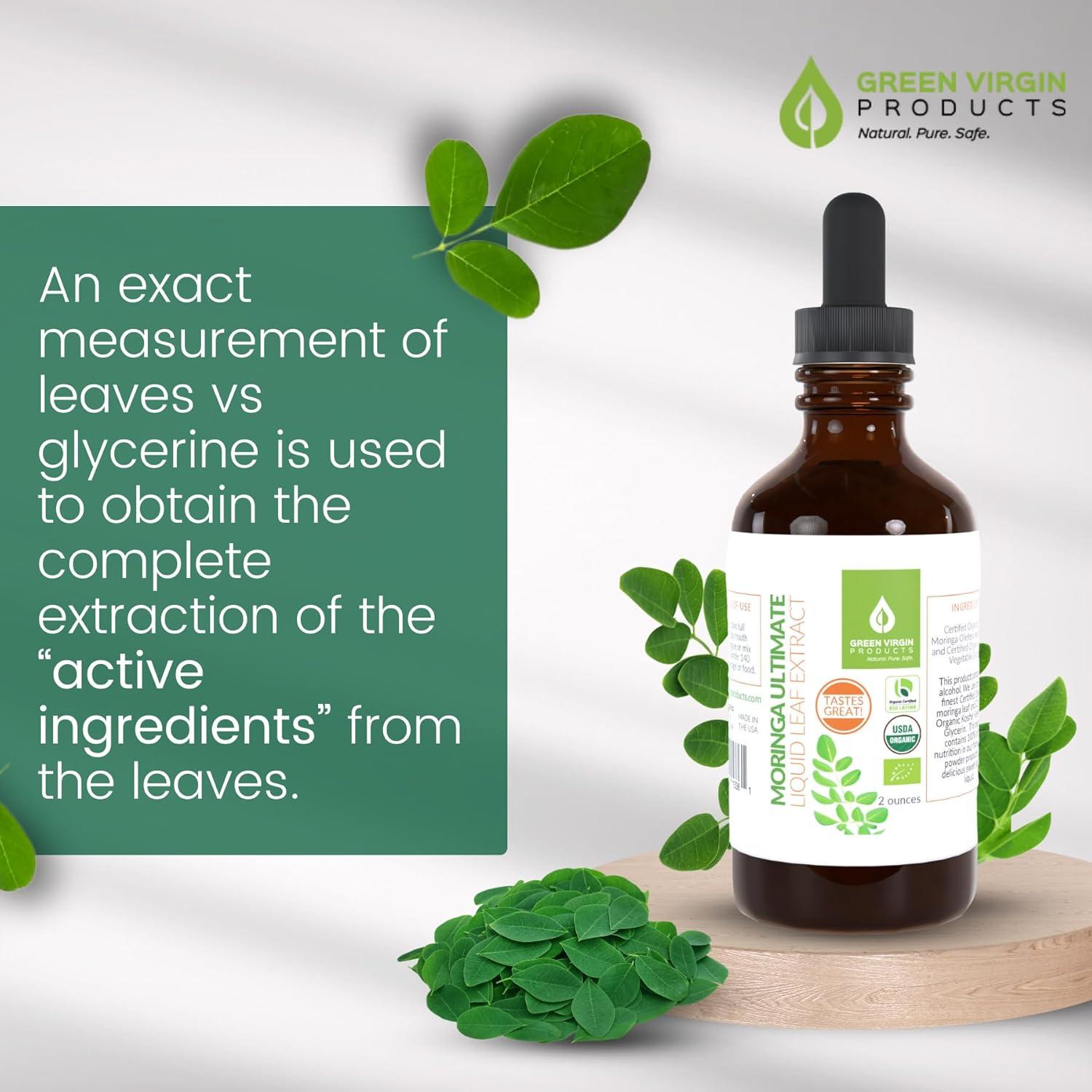 Extracto Líquido de Hoja de Moringa Virgen - 60 ml - Productos Verde Virgen